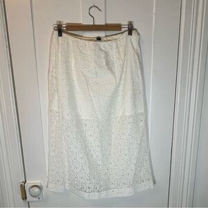 Old Navy Cream Lace Midi Skirt